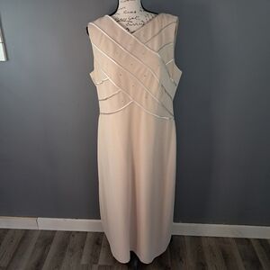 Patra Tan Evening Wedding Sleeveless Maxi Dress Size 16